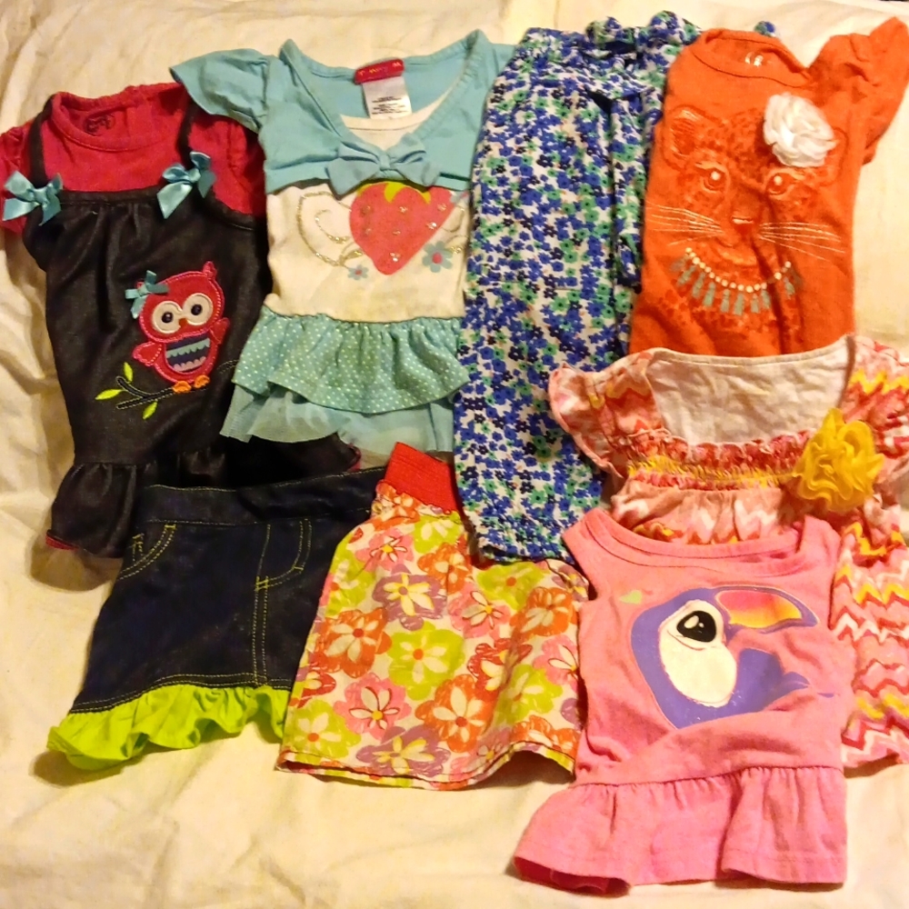 EUC Bundle of eight variety designer clothing items, girls, Sz 2T